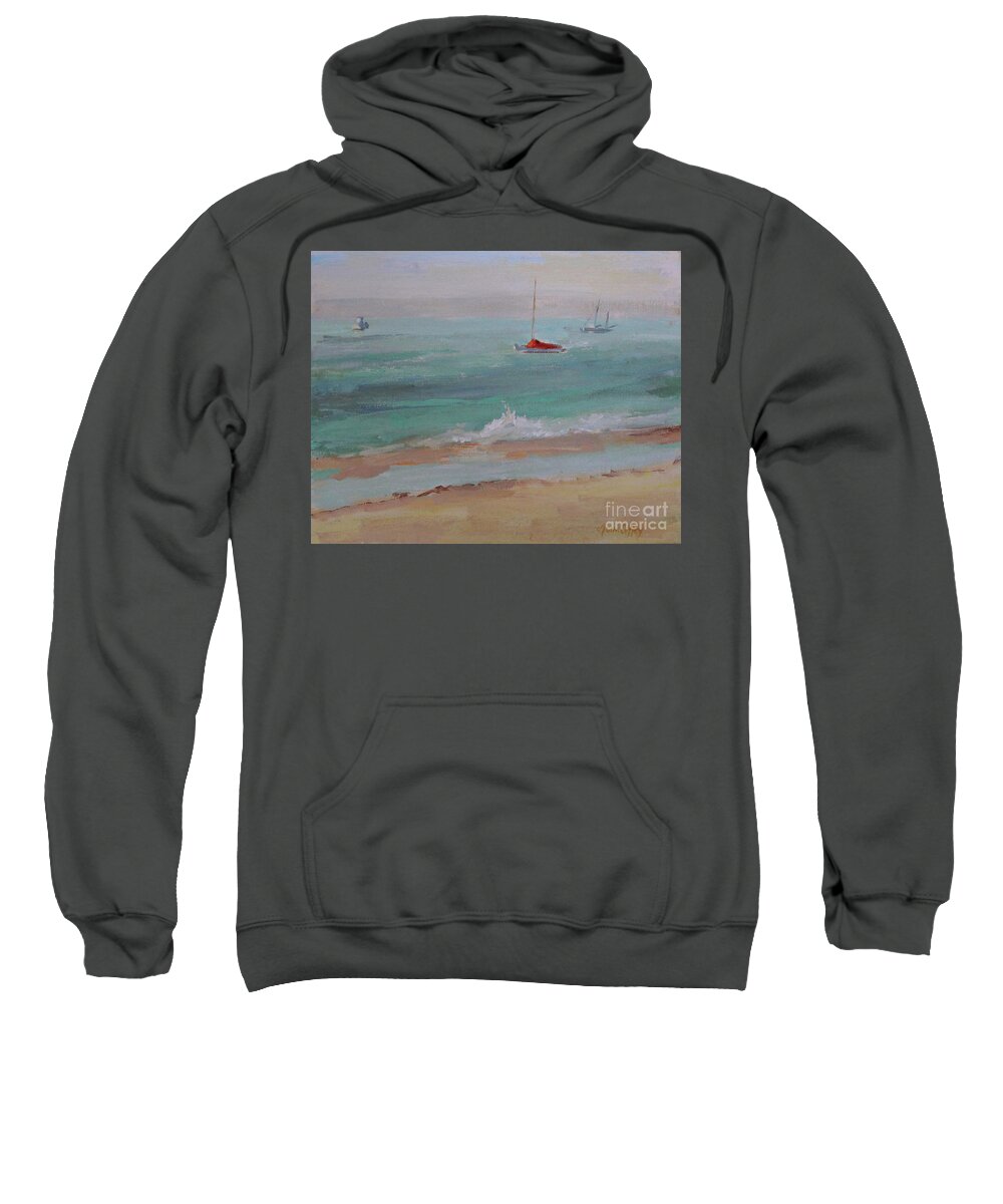 Seascape Sweatshirt featuring the painting Making Waves by Joan Coffey