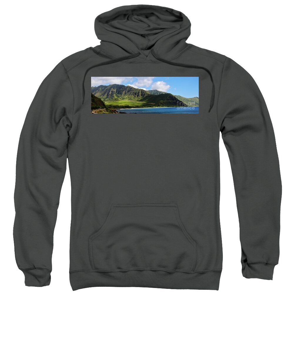 Makua Sweatshirt featuring the photograph Makua Panorama by Craig Wood