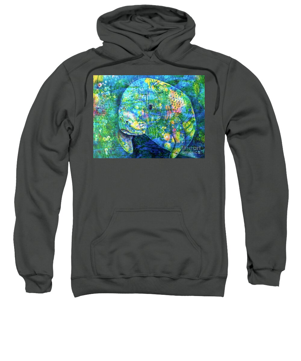 Manatee Sweatshirt featuring the painting Manatee by Midge Pippel