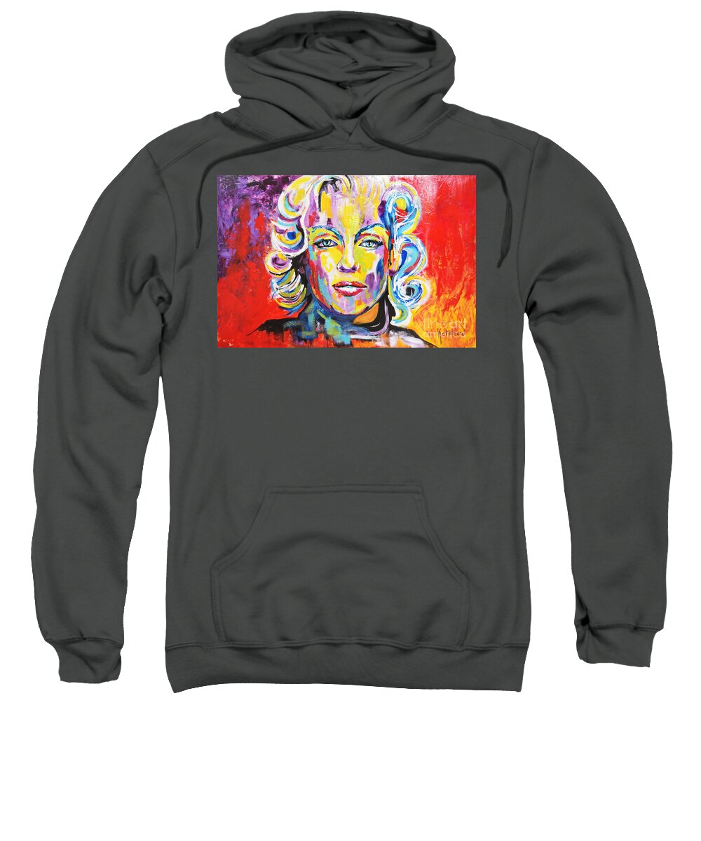 Marilyn Monroe Sweatshirt featuring the painting MARILYN MONROE / Awesomeness by Kathleen Artist PRO