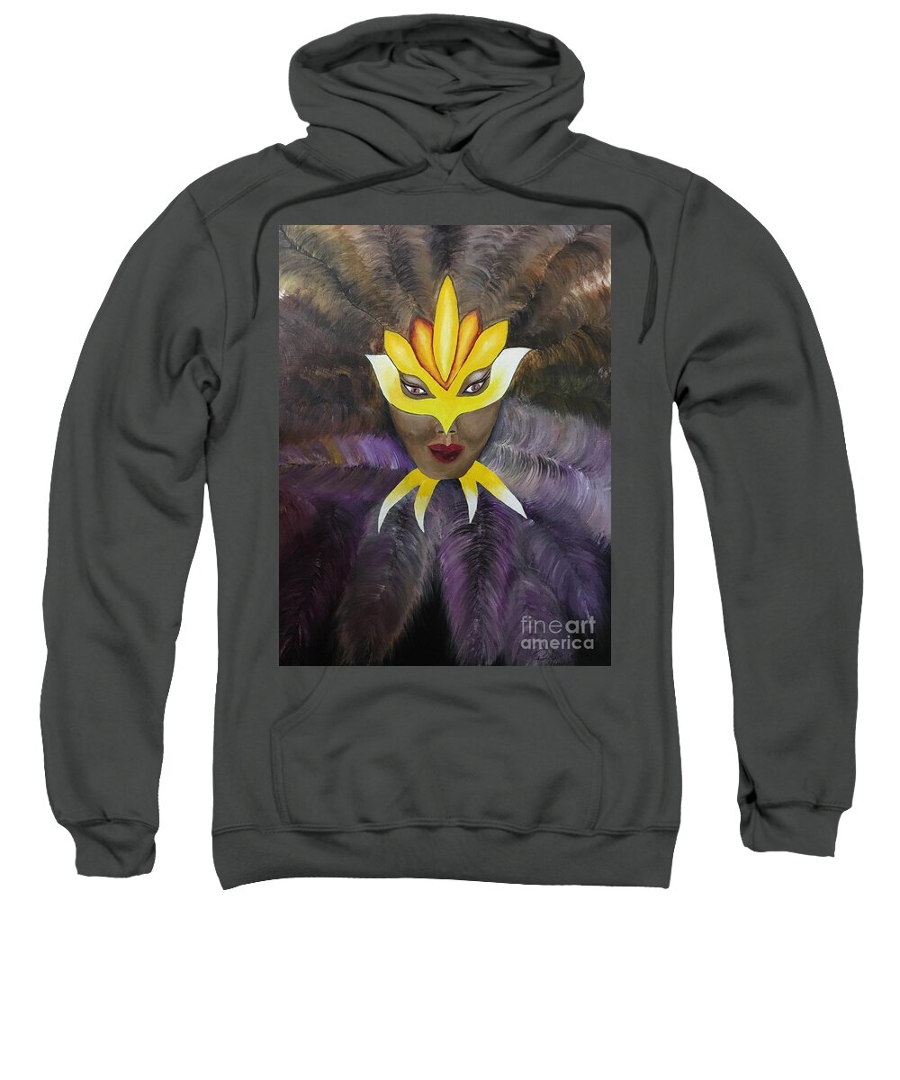  Sweatshirt featuring the painting Masquerade by Pamela Henry
