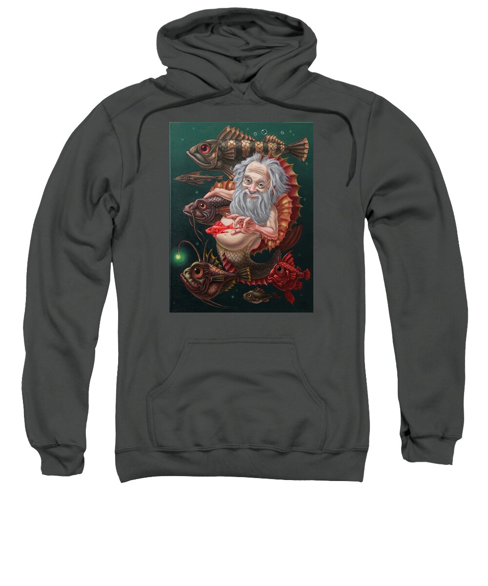 Merman Sweatshirt featuring the painting Merman by Victor Molev