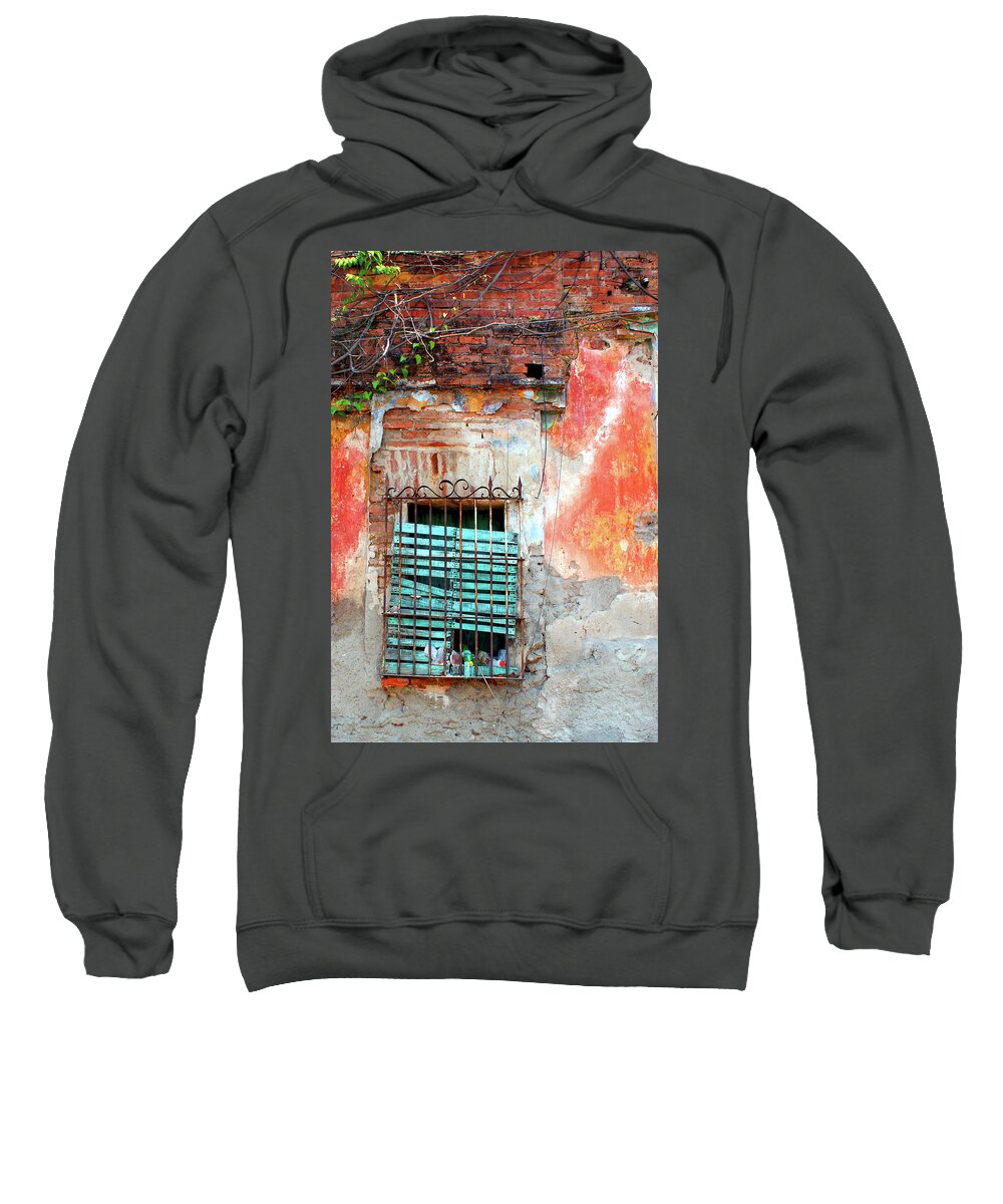 Panoramic Sweatshirt featuring the photograph Mexican Window Shades by Tim Dussault