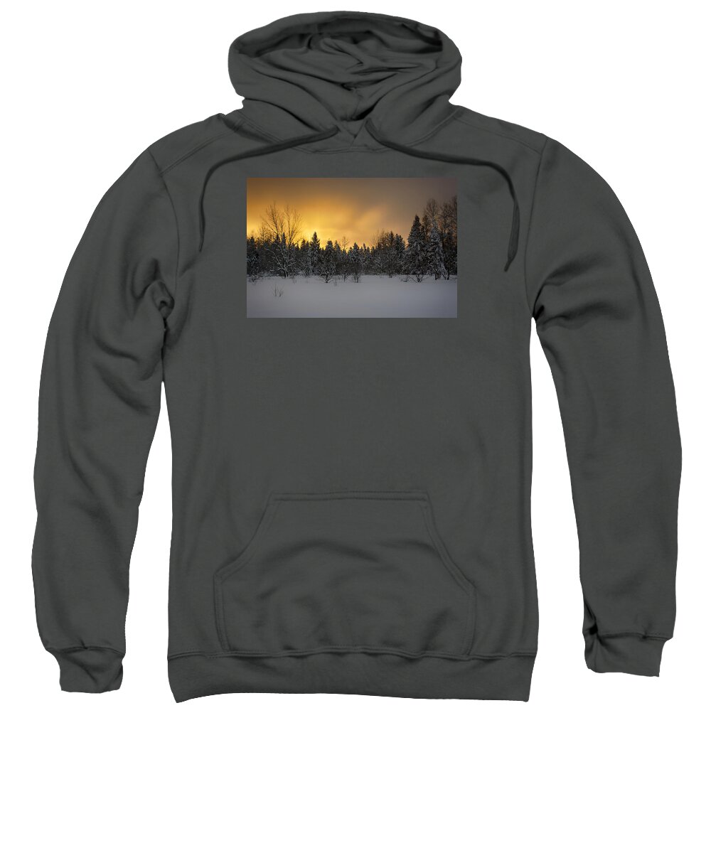  Sweatshirt featuring the photograph Mid-winter glow by Dan Hefle