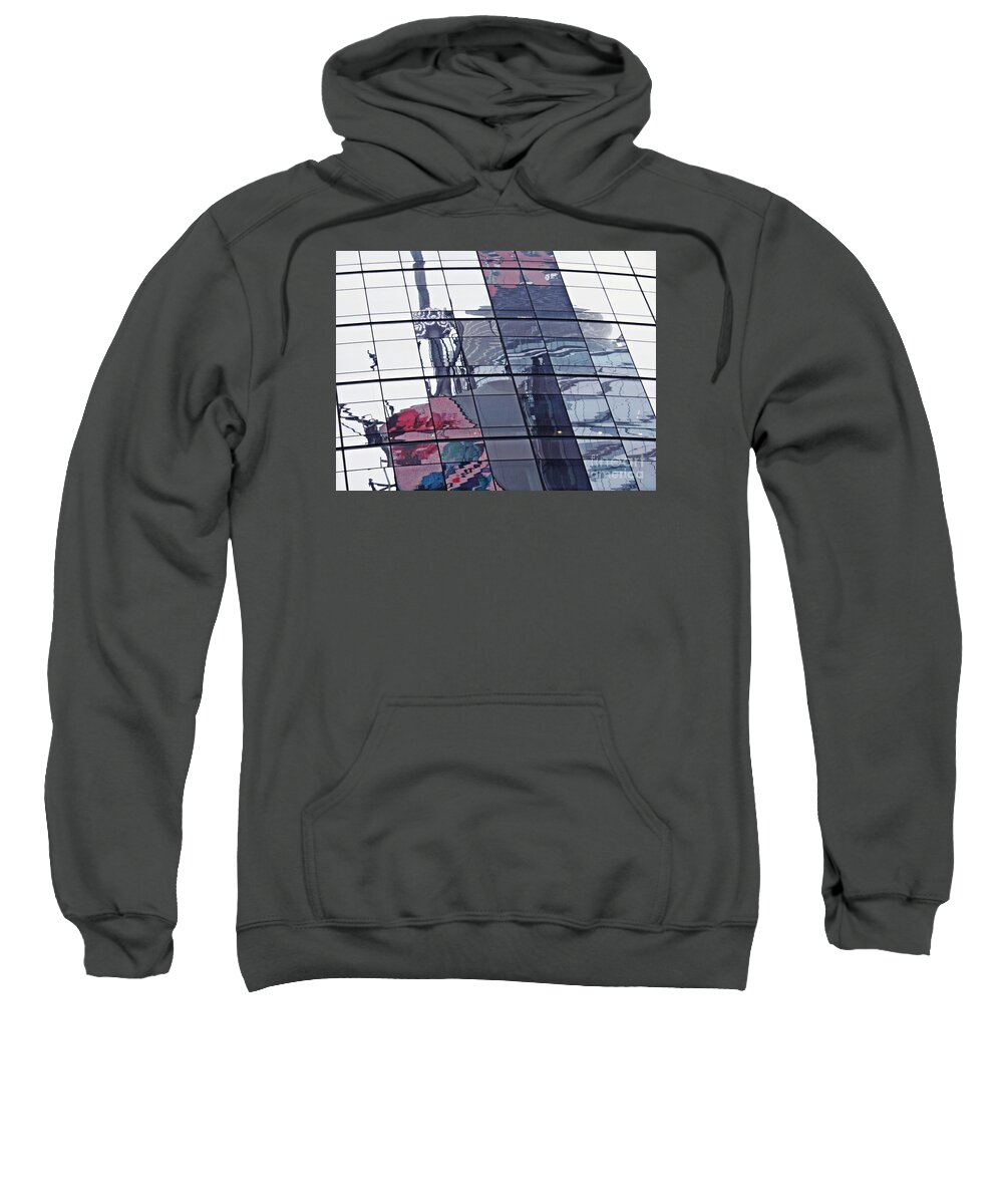 Reflection Sweatshirt featuring the photograph Midtown Reflections 13 by Sarah Loft
