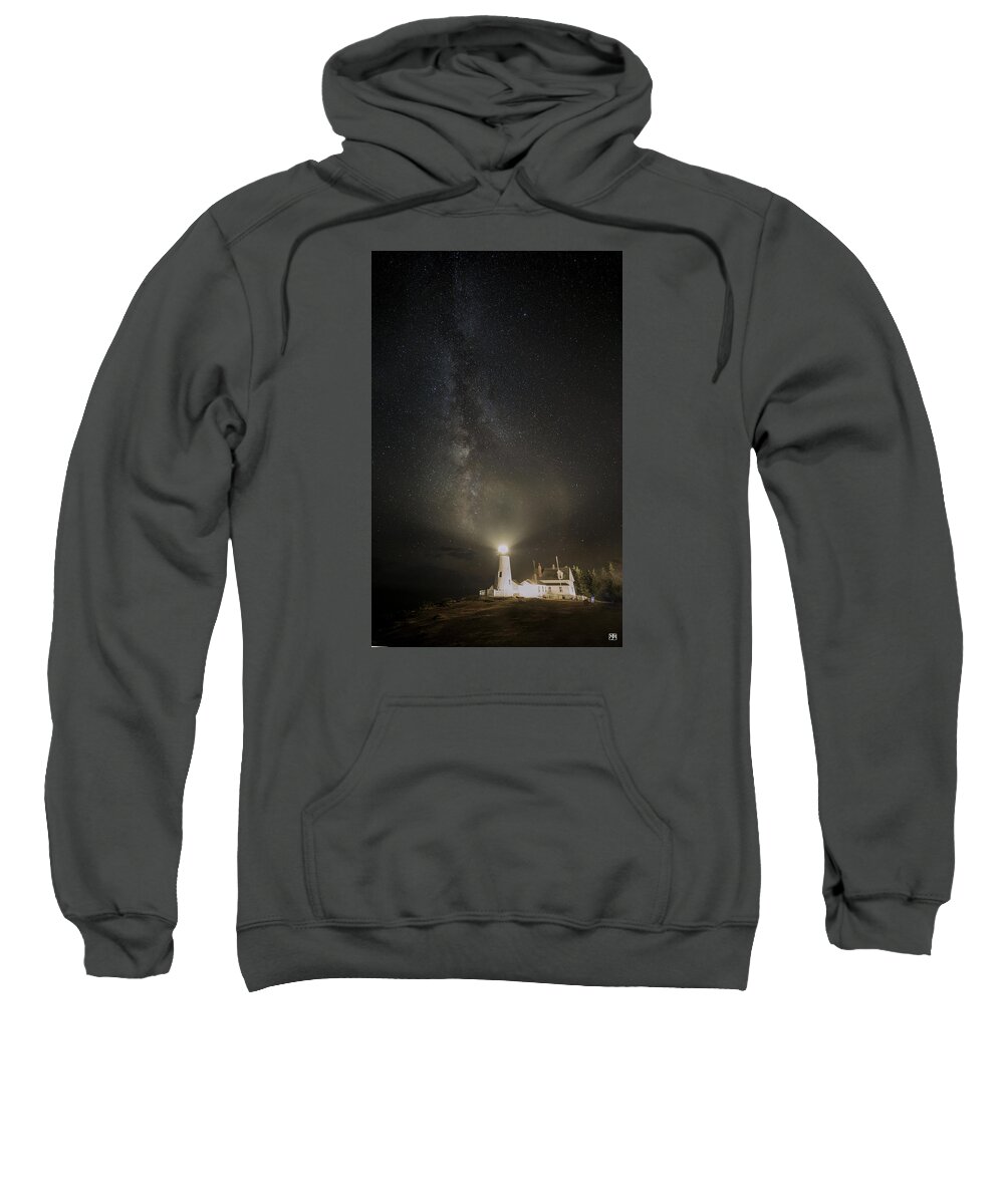 Milky Way Sweatshirt featuring the photograph Milky Way At Pemaquid Light by John Meader