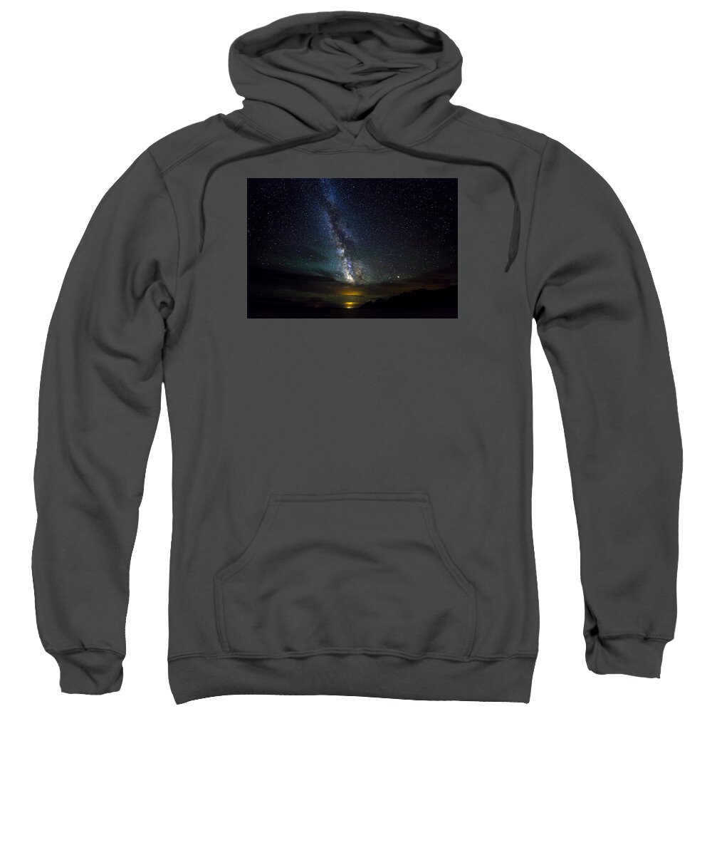 Milky Way Sweatshirt featuring the photograph Milky Way over the Grand Tetons by Josh Bryant