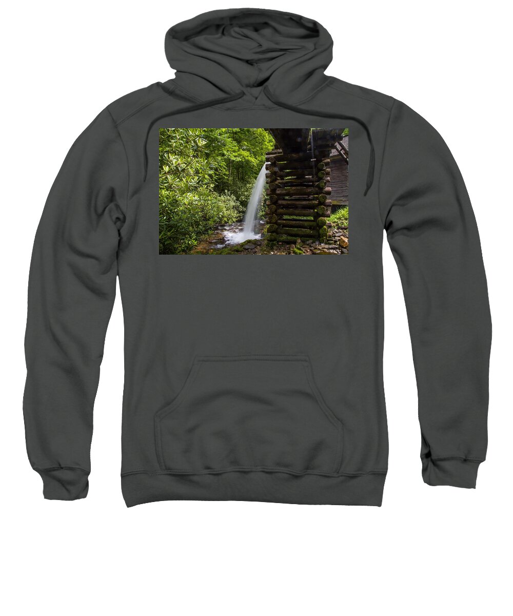 Waterfall Sweatshirt featuring the photograph Mingus Mill Overflow by Kevin Craft