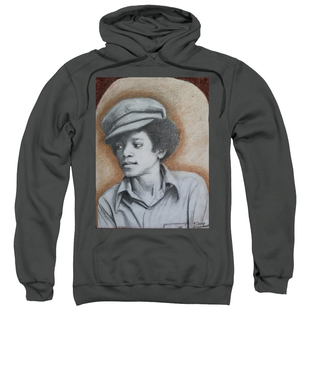 Michael Jackson Sweatshirt featuring the drawing MJ by Cassy Allsworth