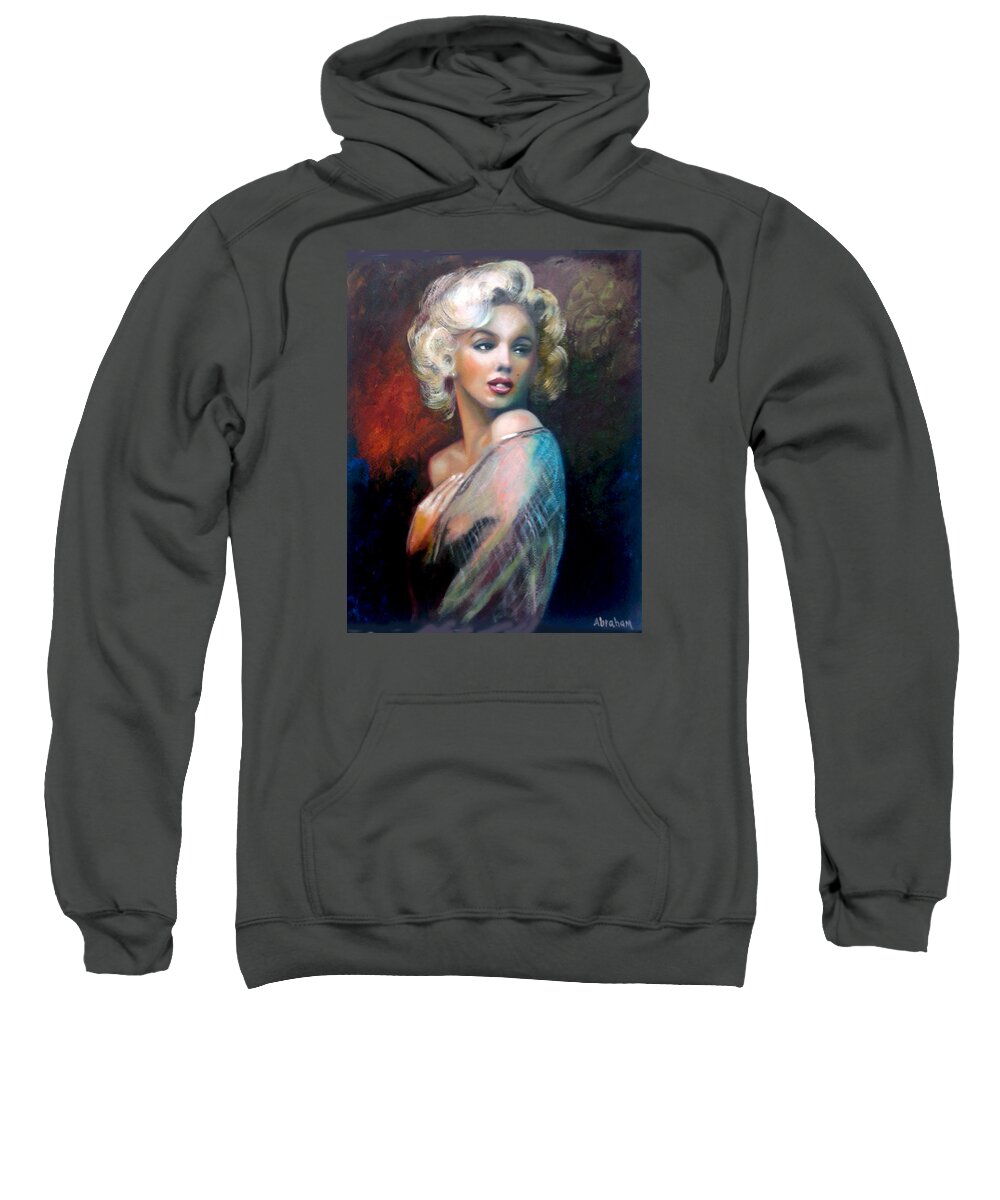 Monroe. Women. Sweatshirt featuring the painting M.Monroe by Jose Manuel Abraham