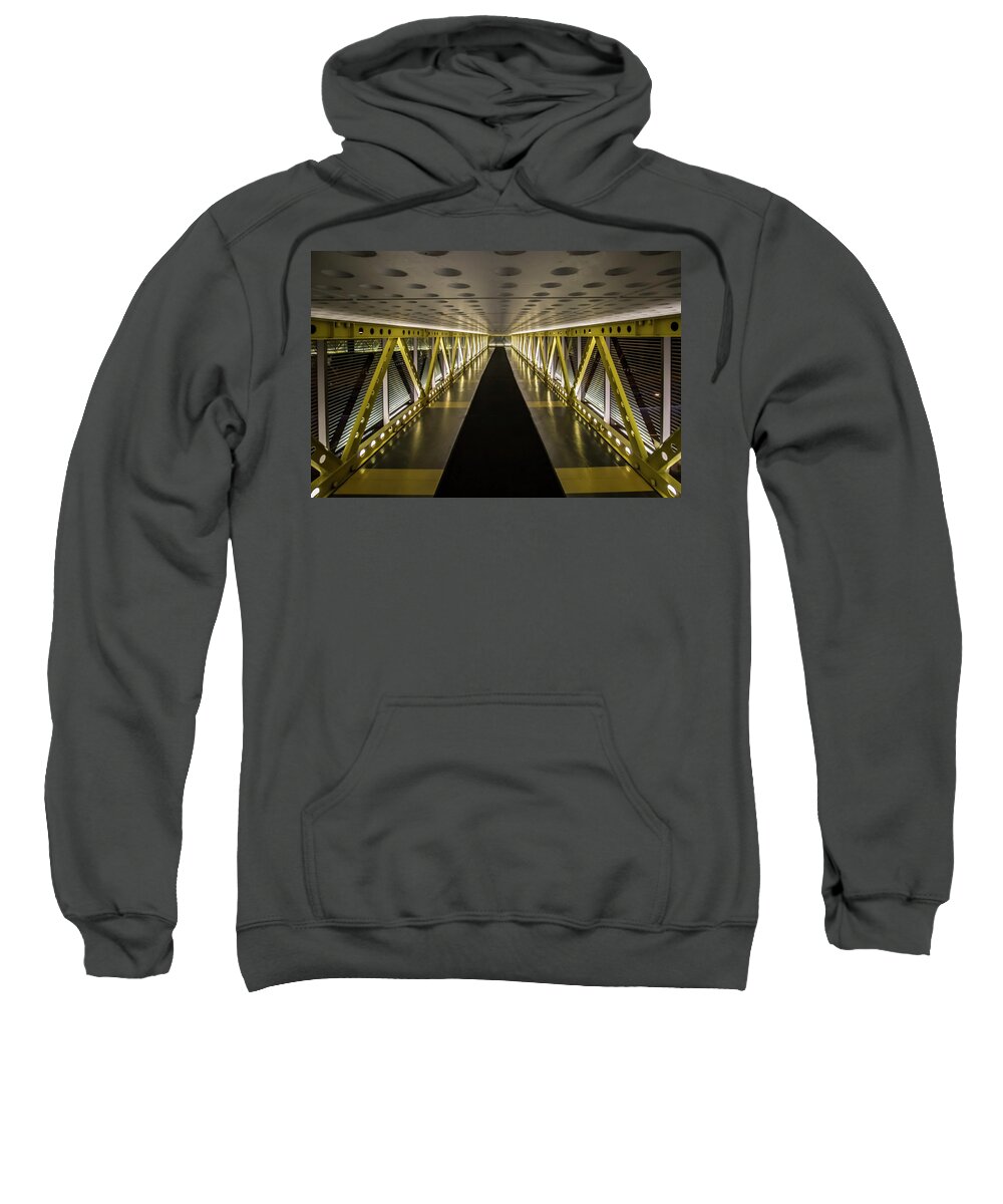 Pedway Sweatshirt featuring the photograph modern looking pedway in Chicago by Sven Brogren