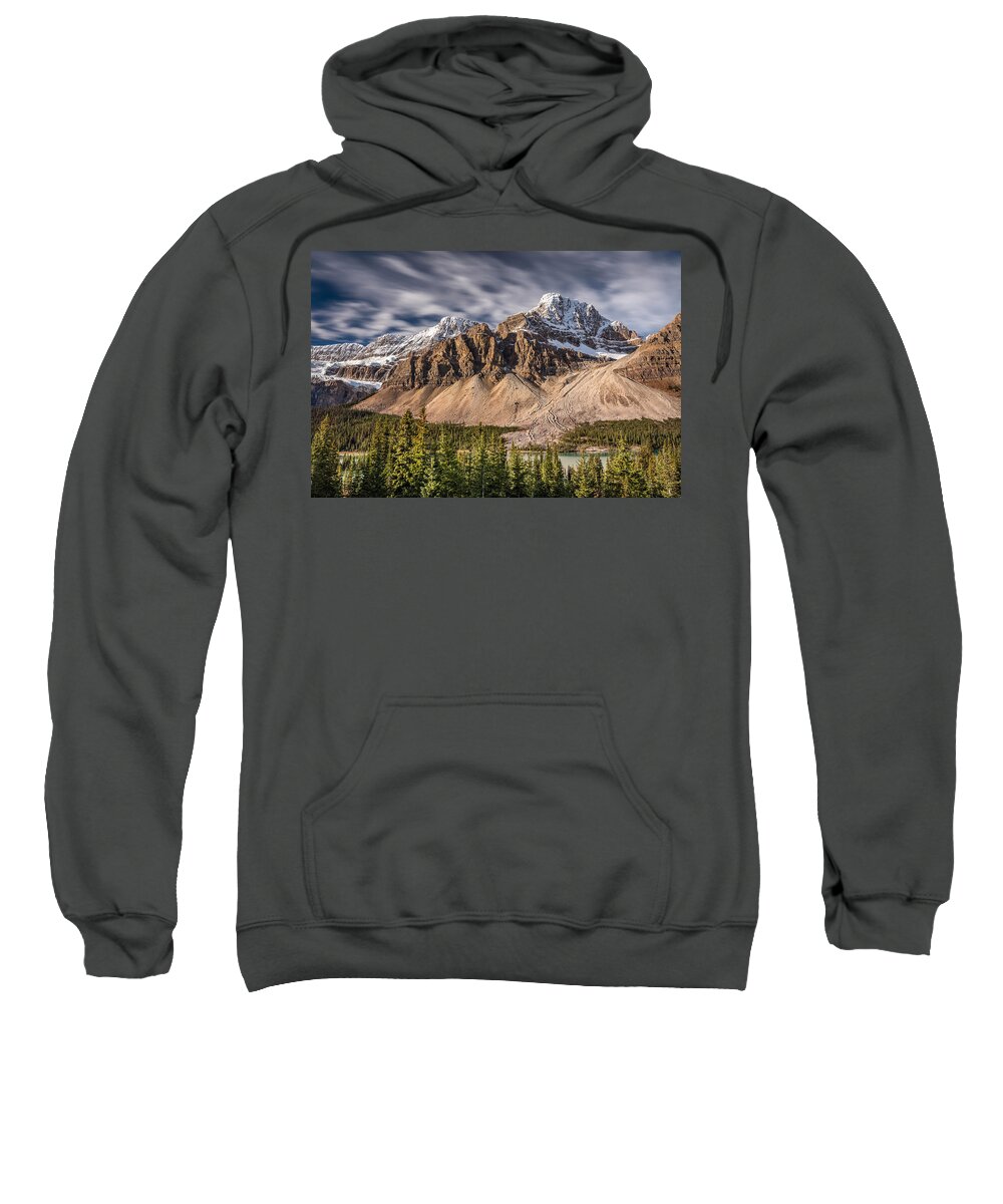 Mount Crowfoot Sweatshirt featuring the photograph Mont Crowfoot on the Icefield Parkway by Pierre Leclerc Photography
