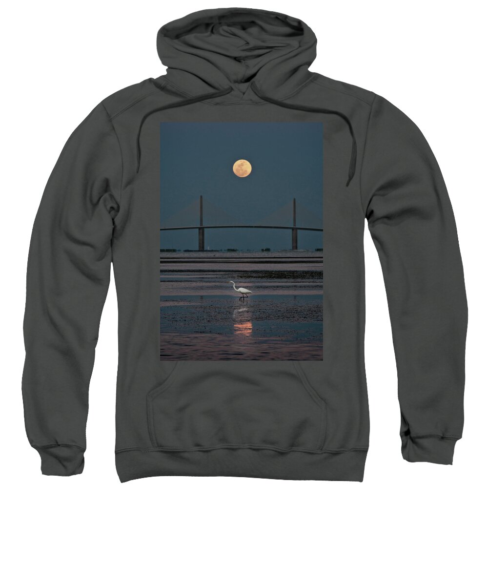 Moon Sweatshirt featuring the photograph Moonlight Stroll by Steven Sparks