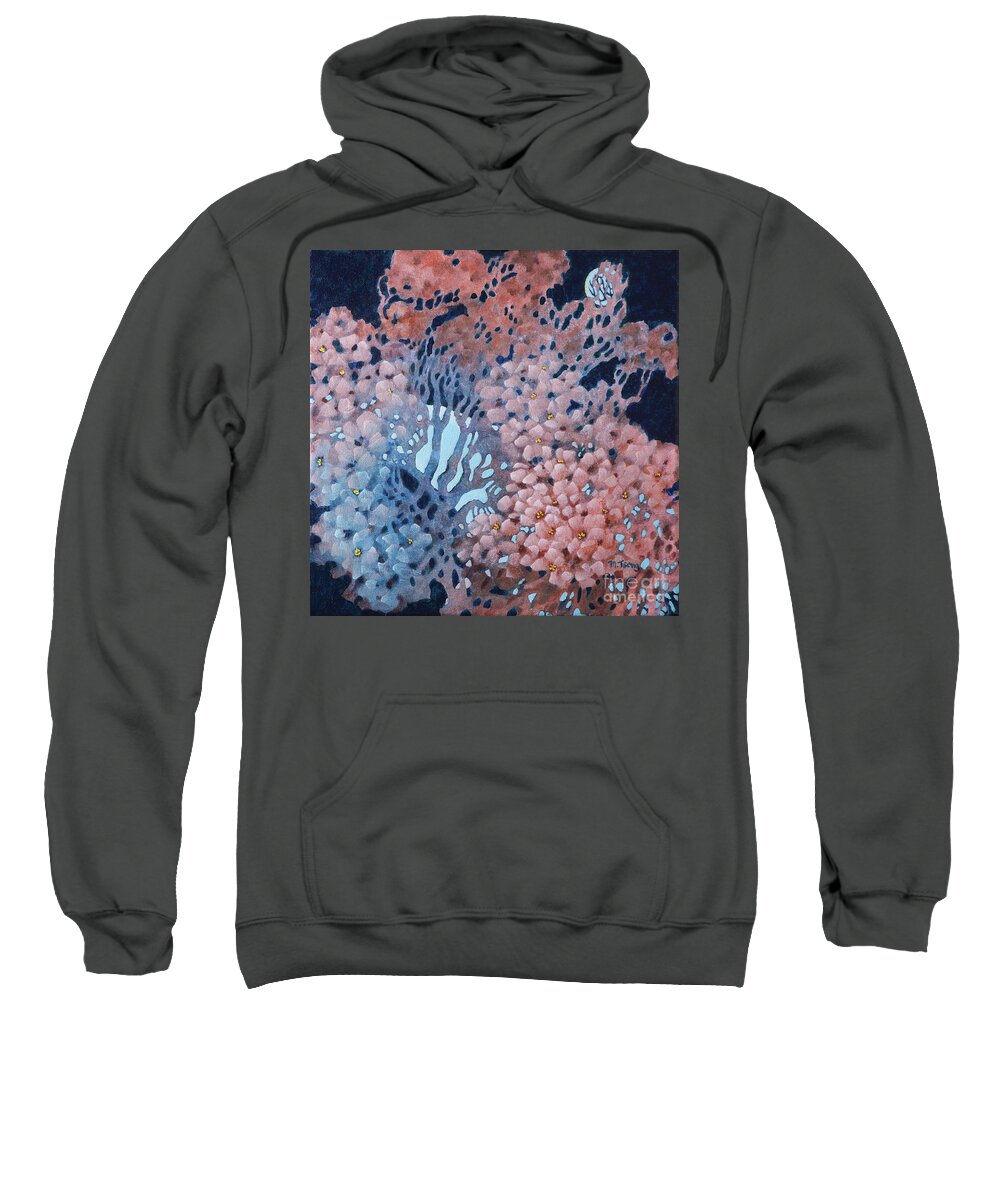 Blossoms Sweatshirt featuring the painting Moonriver by Milly Tseng
