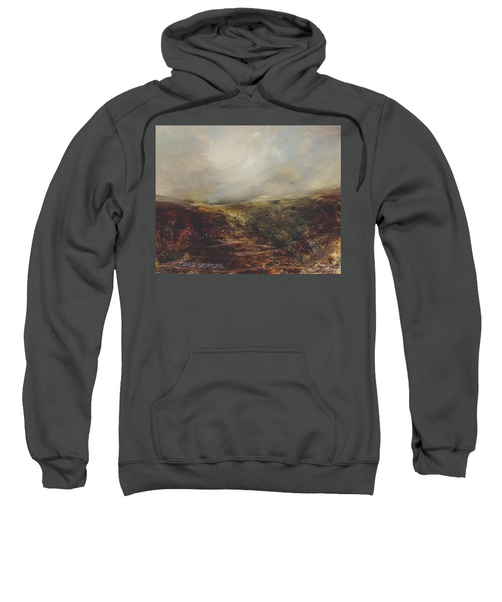 Moorland Sweatshirt featuring the painting Moorland 76 by David Ladmore