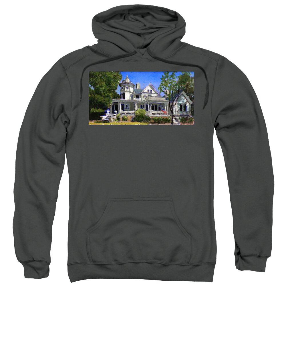 Historic Home Sweatshirt featuring the painting More Than Just a House by David Zimmerman