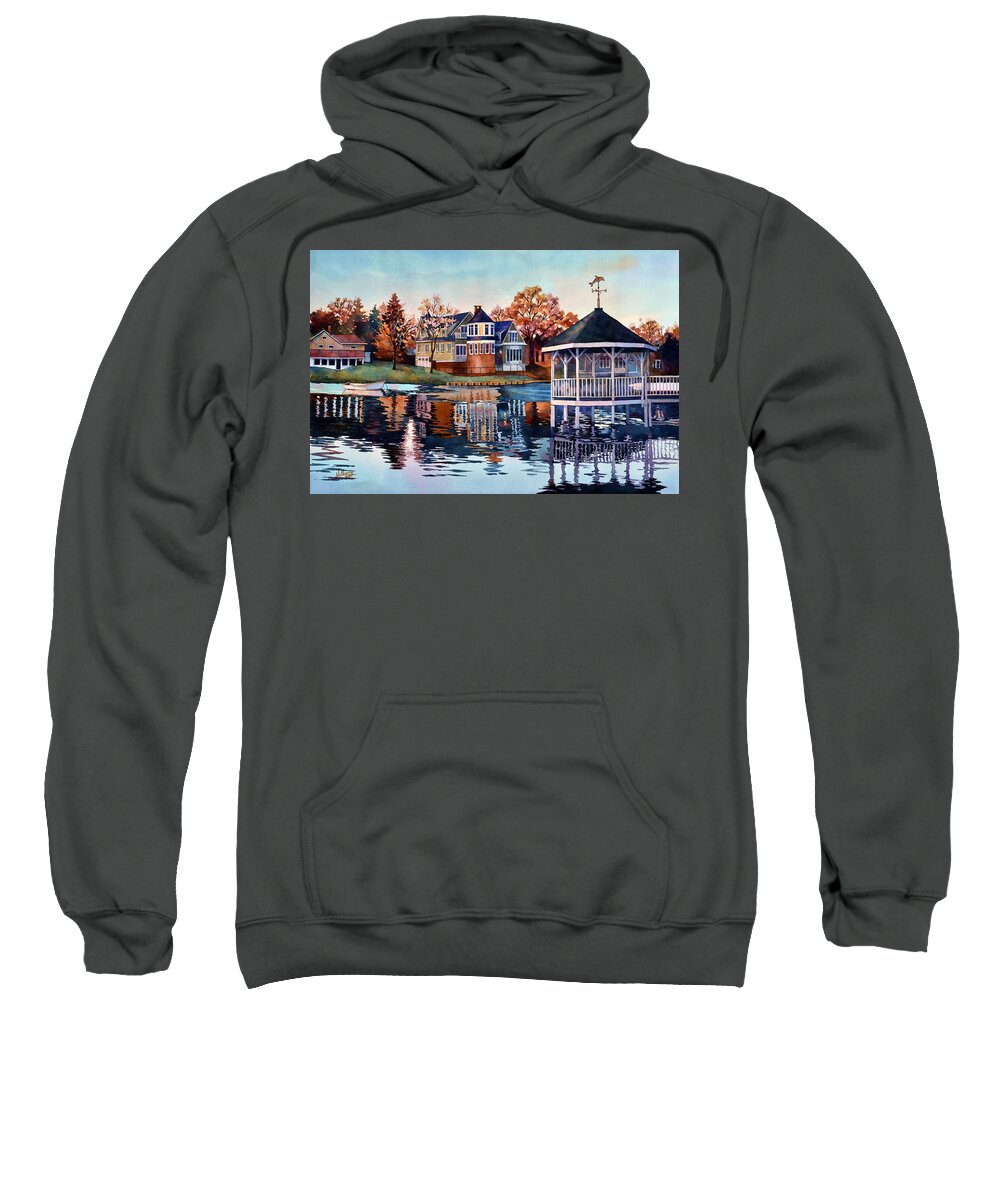 Landscape Sweatshirt featuring the painting Morning on Silver Lake by Mick Williams