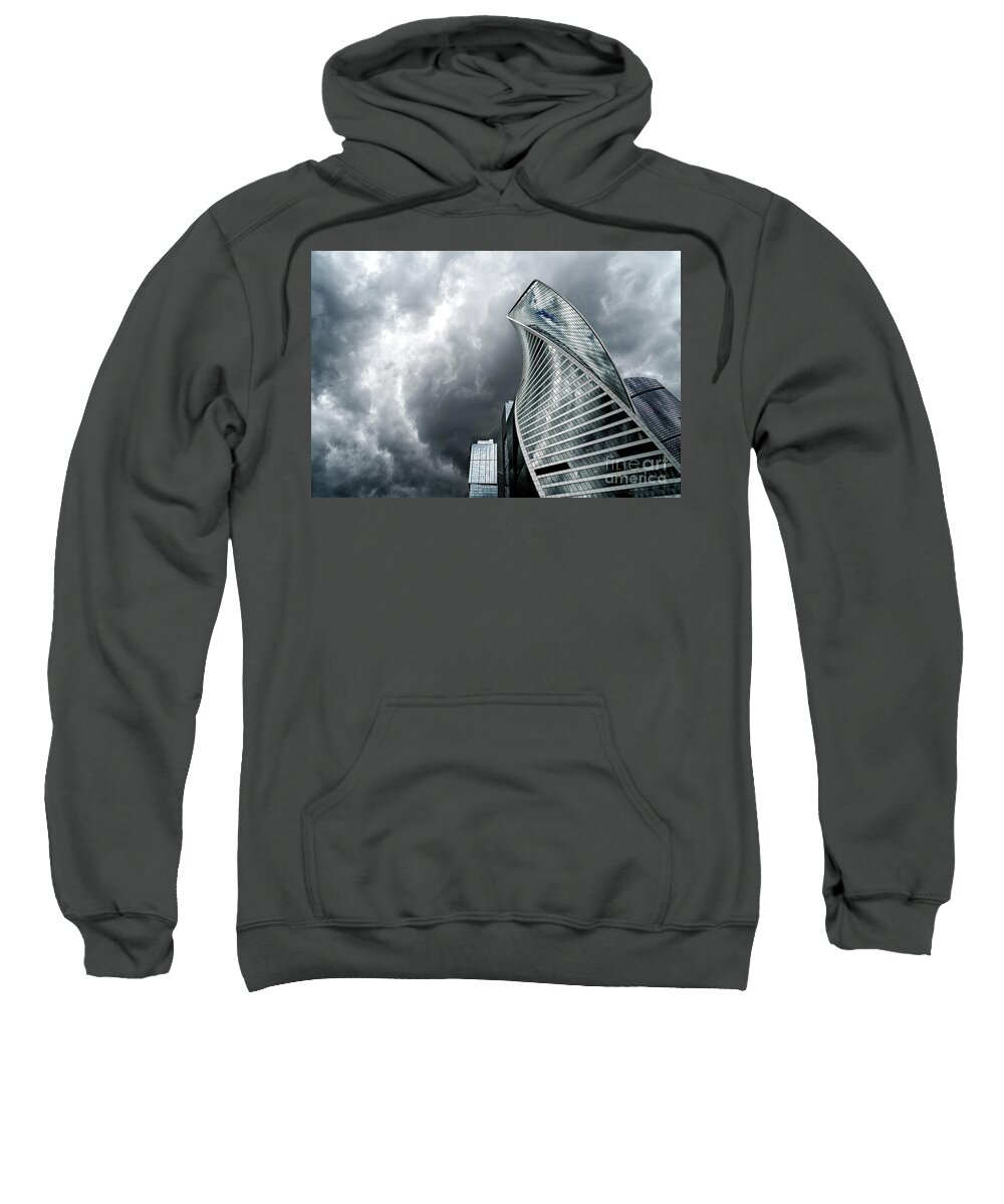 Moscow Sweatshirt featuring the photograph Moscow City and Storm by Anastasy Yarmolovich