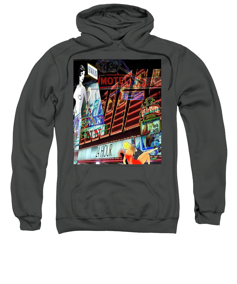 Luck Sweatshirt featuring the photograph Motel Variations 24 Hours by Ann Tracy