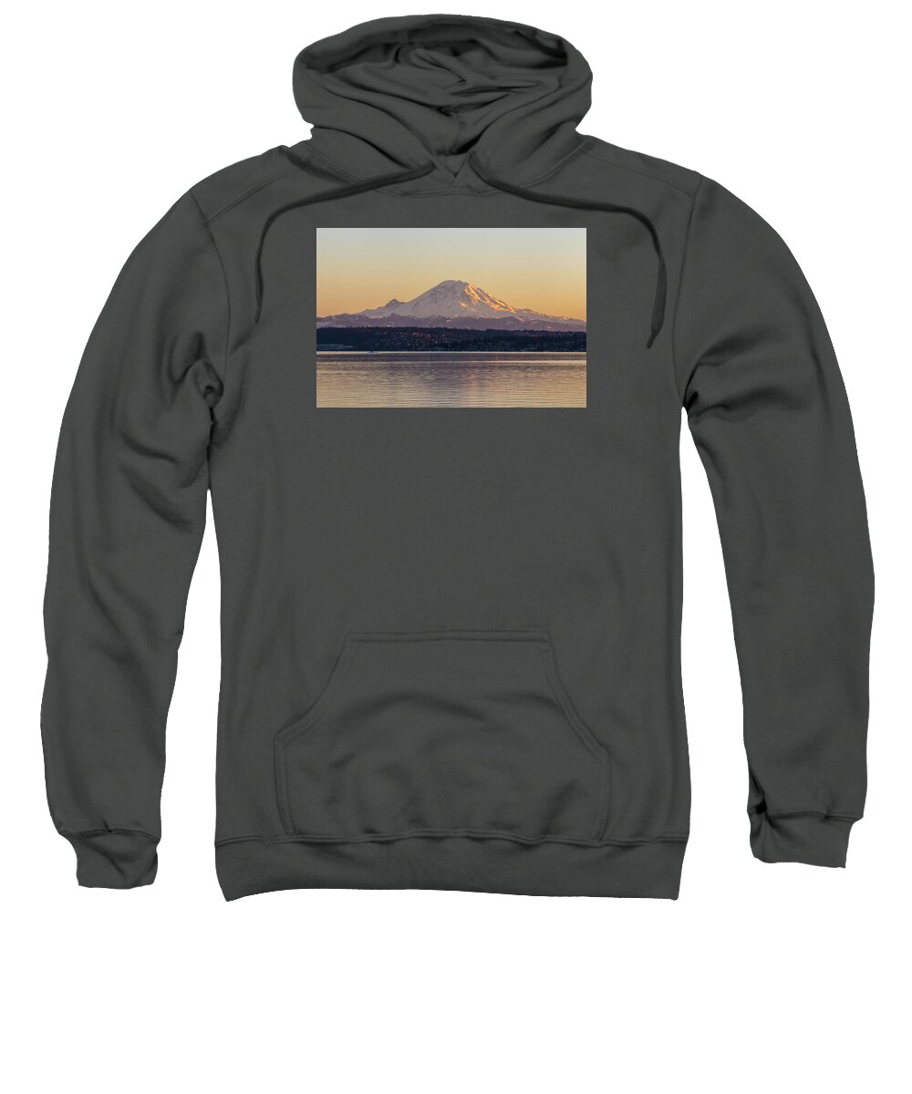 Mount Rainier Sweatshirt featuring the photograph Mount Rainier at Sunset by Matt McDonald