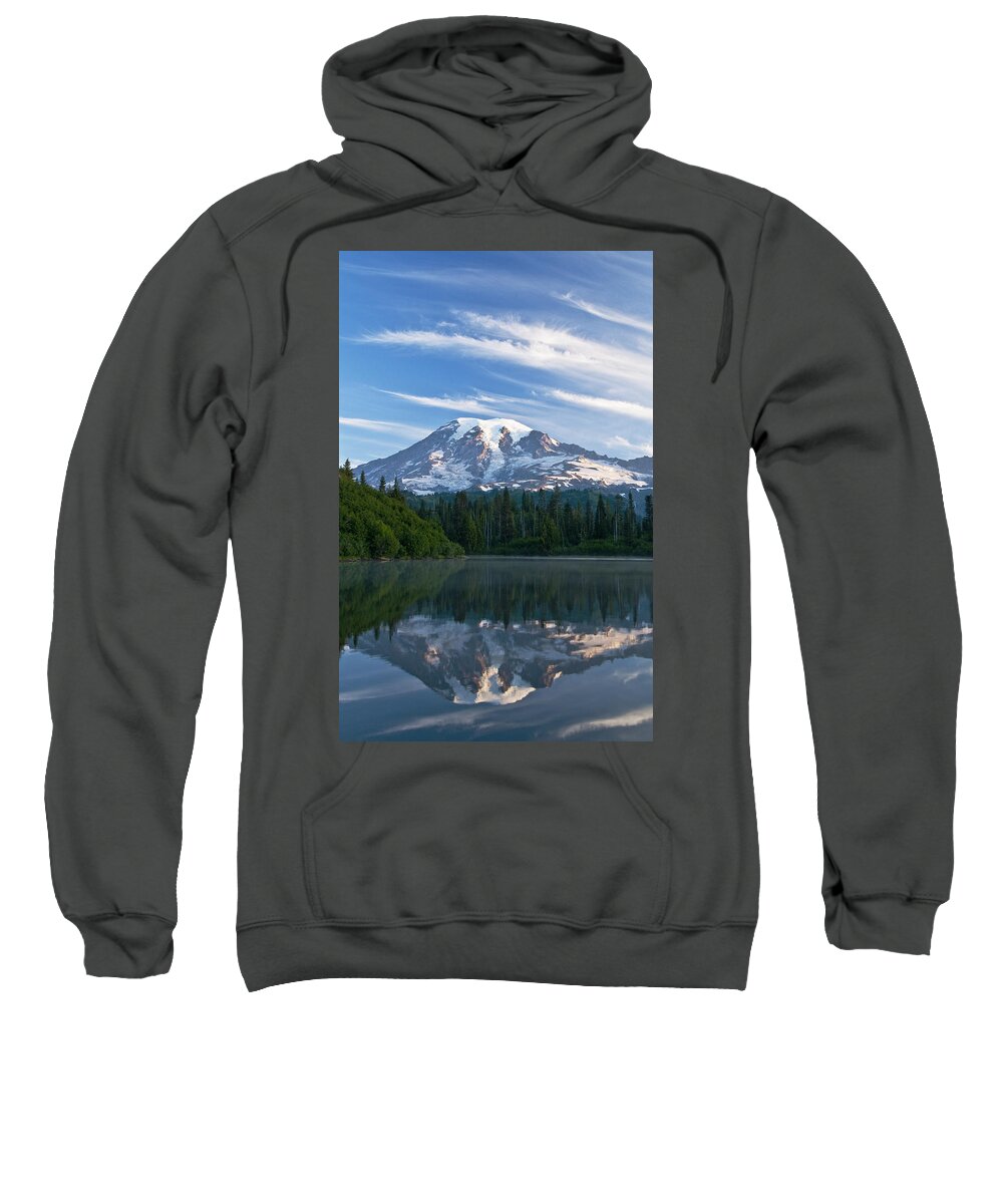 Amazing Sweatshirt featuring the photograph Mount Rainier Reflections by Greg Vaughn - Printscapes