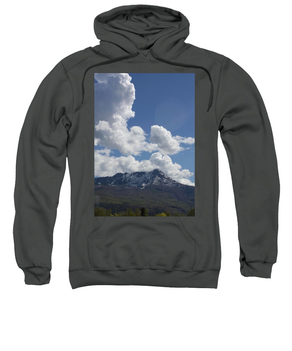Portrait Sweatshirt featuring the photograph Mountain Blue Sky and Cloud by Donna L Munro
