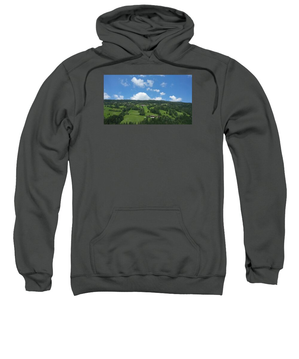 Moutain Sweatshirt featuring the photograph Moutain with blue sky by Kay Klinkers