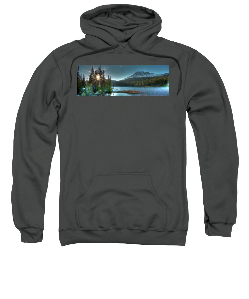Mount Rainier Sweatshirt featuring the photograph Mt. Rainier Sunrise by Dillon Kalkhurst