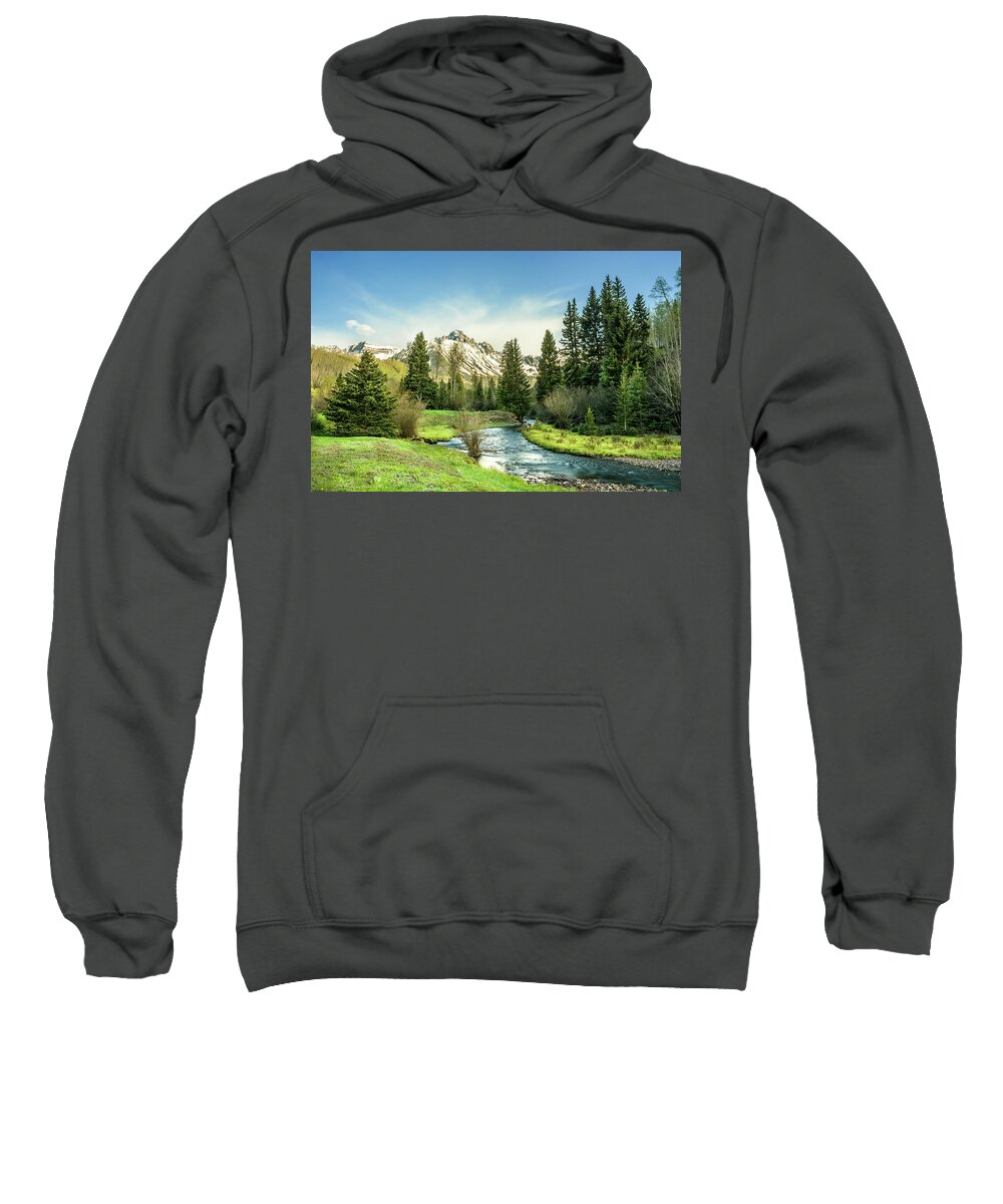 Landscape Sweatshirt featuring the photograph Mt. Sneffels Peak by Angela Moyer