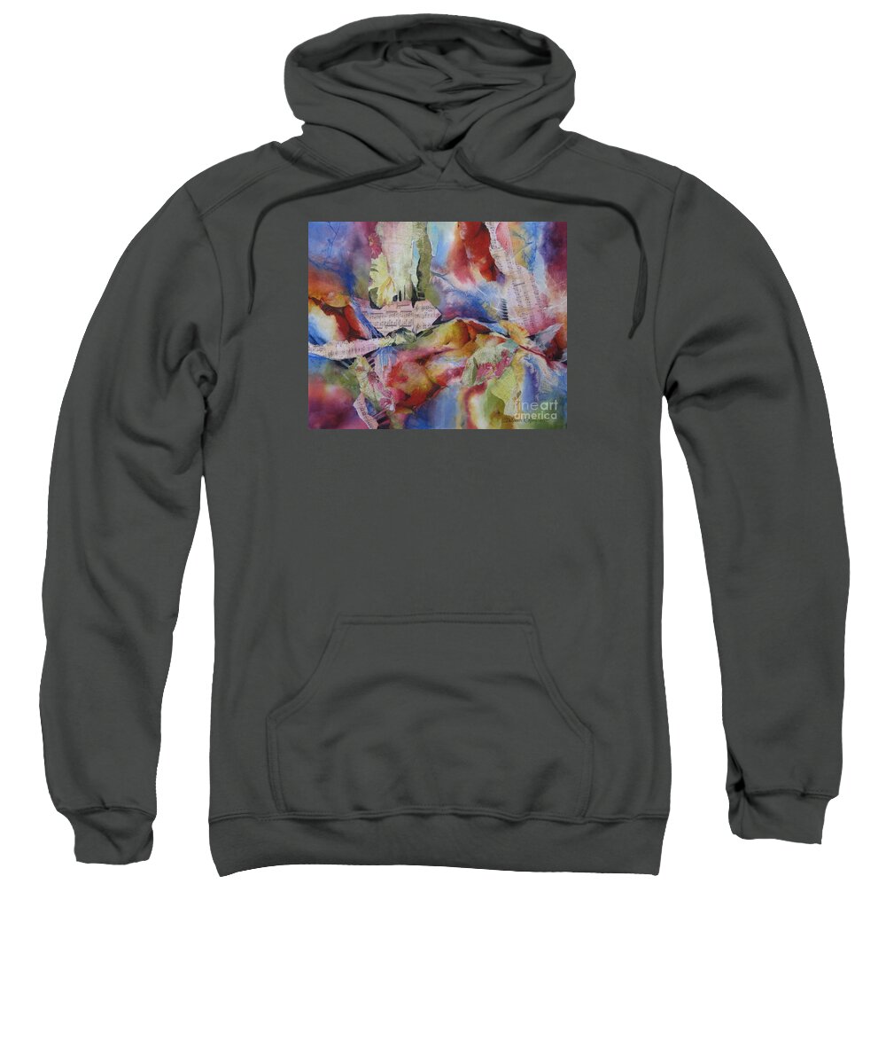 Music Sweatshirt featuring the painting Music of the Night by Deborah Ronglien