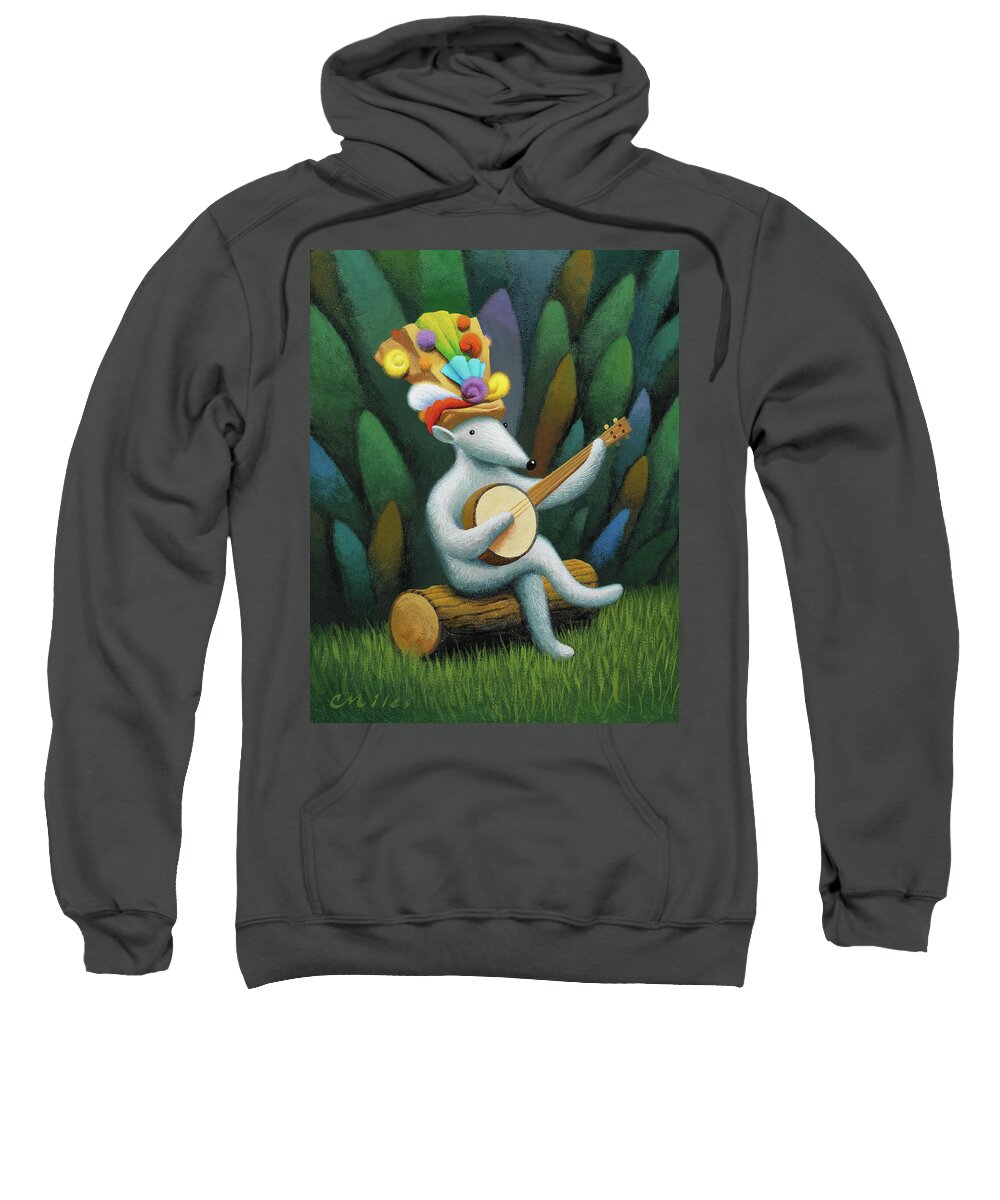 Music Sweatshirt featuring the painting Musician 1 by Chris Miles