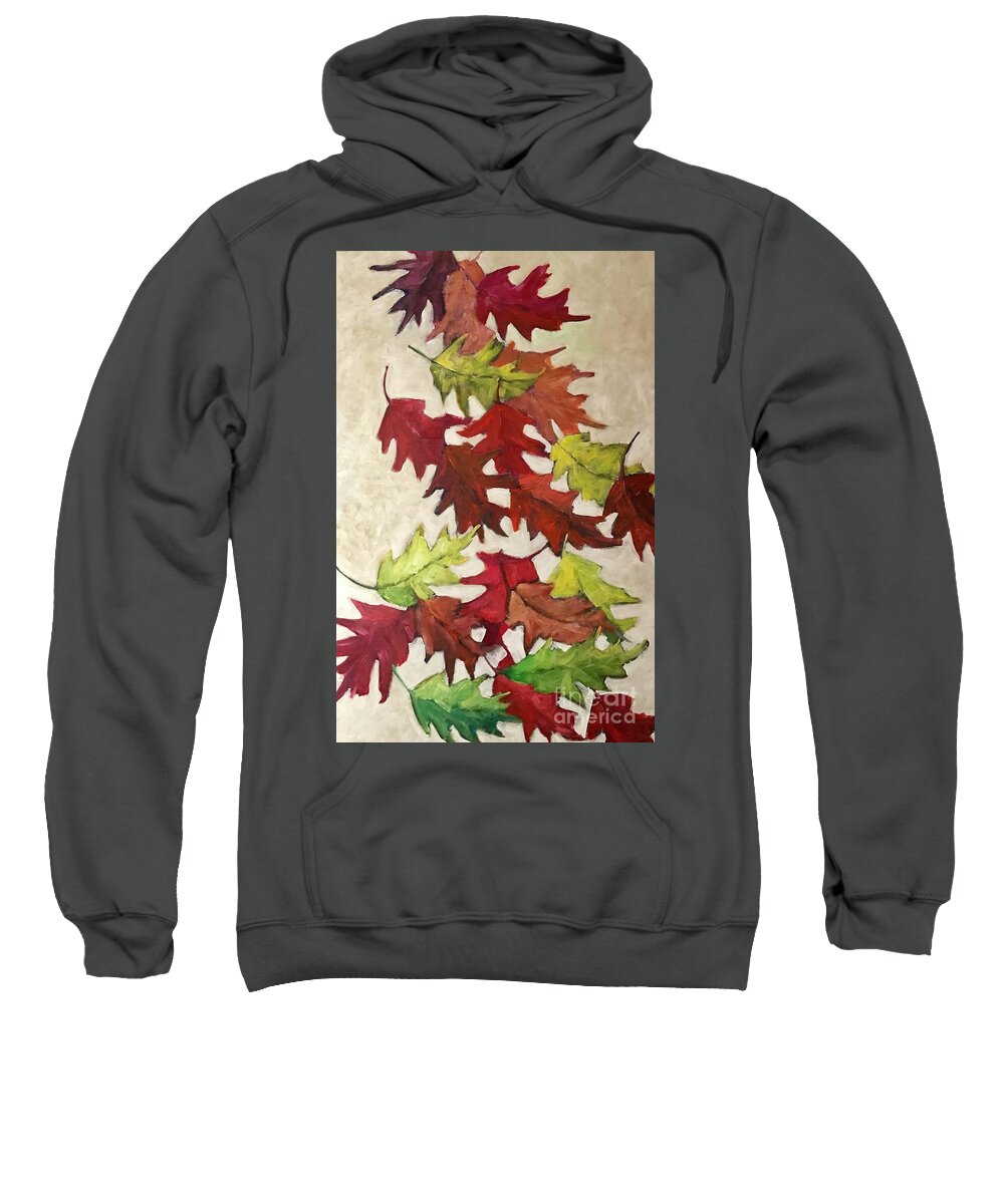 Leaves Sweatshirt featuring the painting Natures Gifts by Sherry Harradence