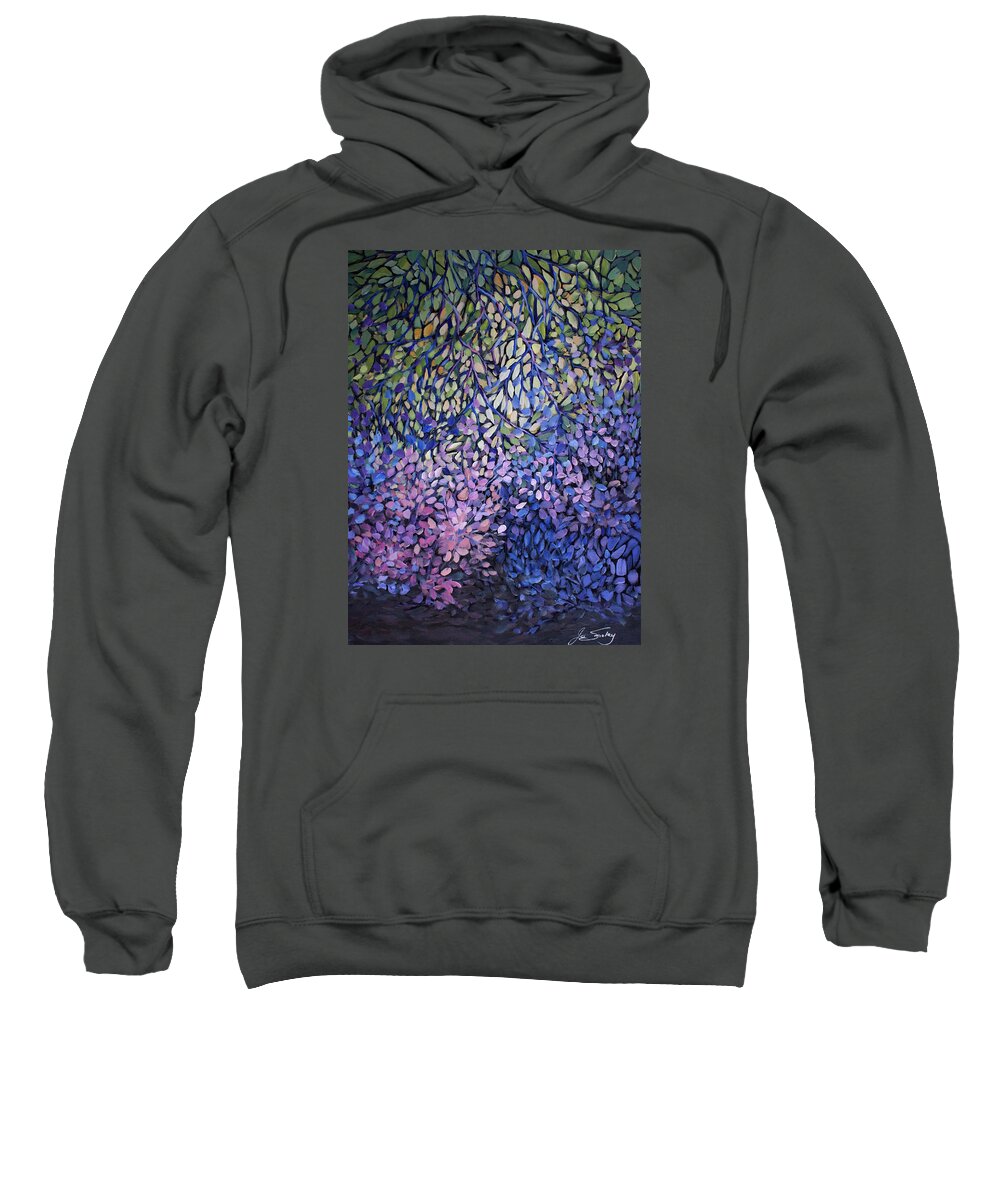 Stain Glass Sweatshirt featuring the painting Natures Stain Glass Symphony by Jo Smoley