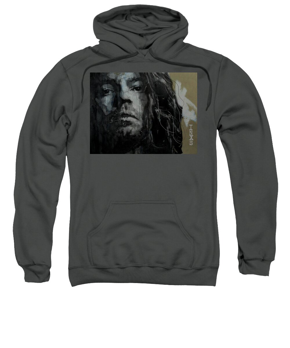 Inxs Sweatshirt featuring the painting Never Tear Us Apart - Michael Hutchence by Paul Lovering