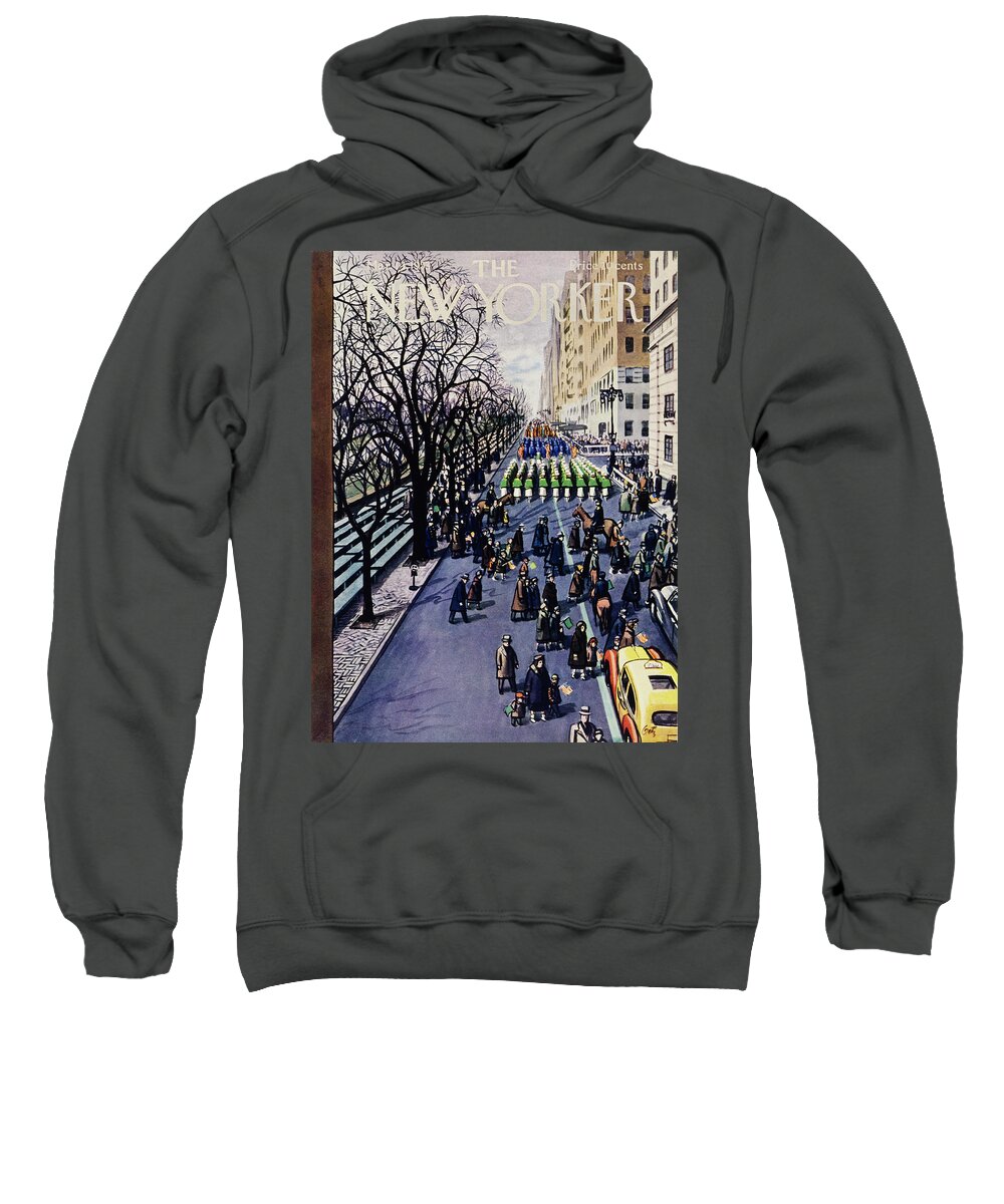 Parade Sweatshirt featuring the drawing New Yorker March 14 1953 by Arthur Getz
