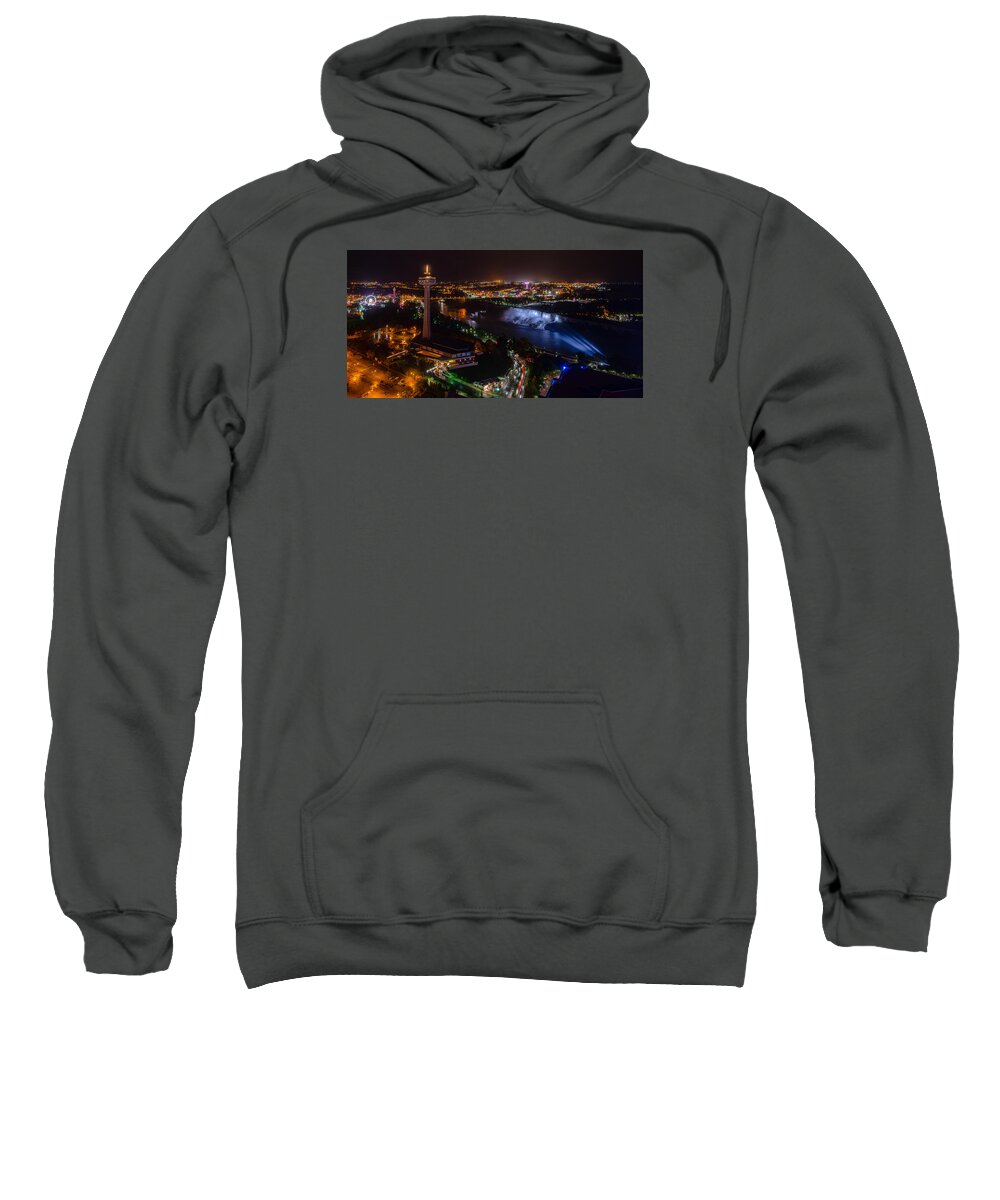 2:1 Sweatshirt featuring the photograph Niagara Falls at Night #3 by Mark Rogers