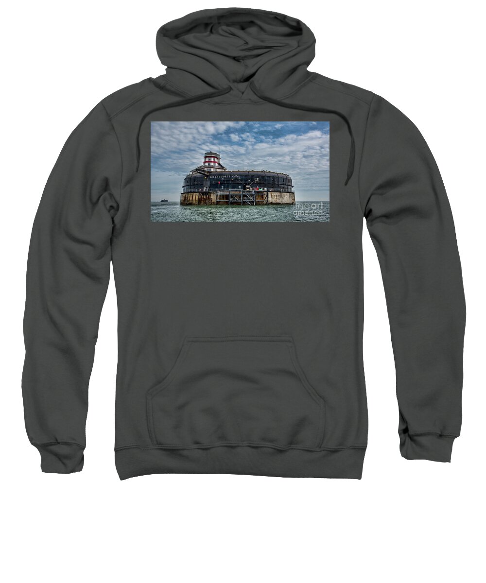Solent Sweatshirt featuring the photograph No Mans Fort by Chris Thaxter