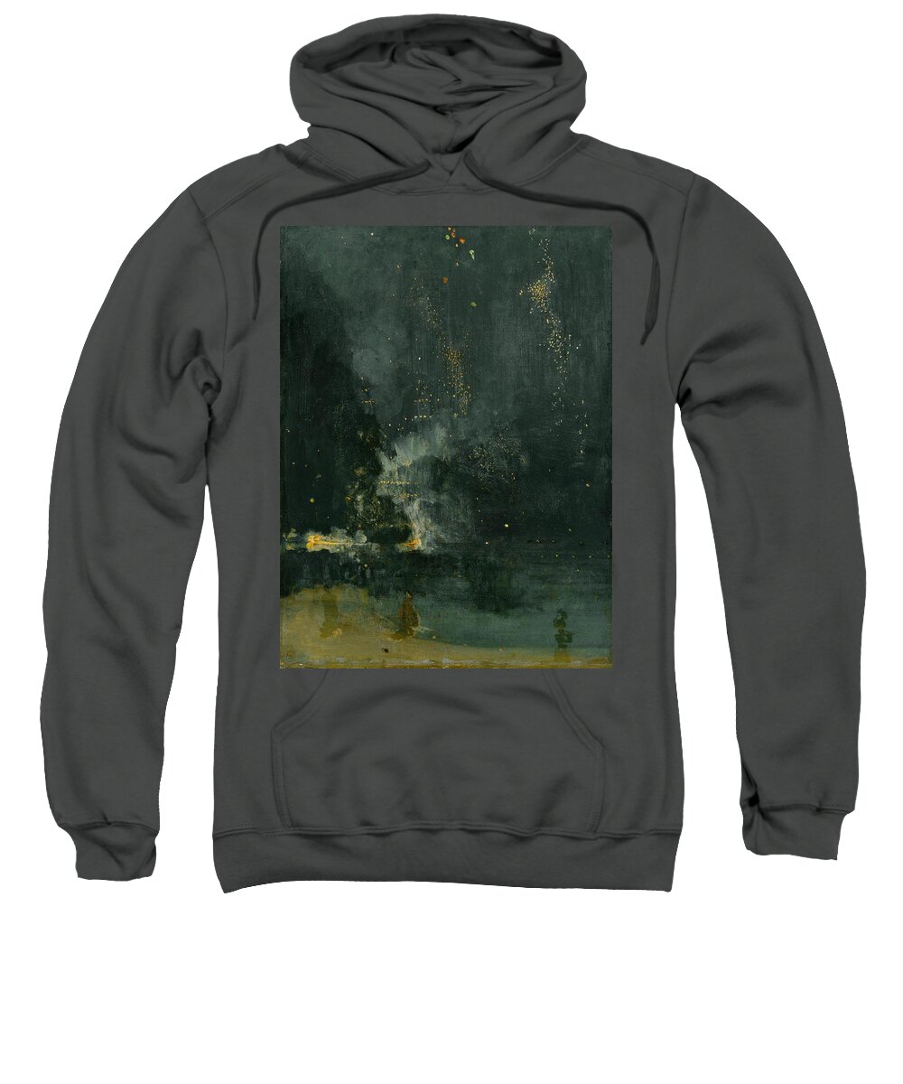 James Abbott Mcneill Whistler Sweatshirt featuring the painting Nocturne in Black and Gold #1 by James Abbott McNeill Whistler