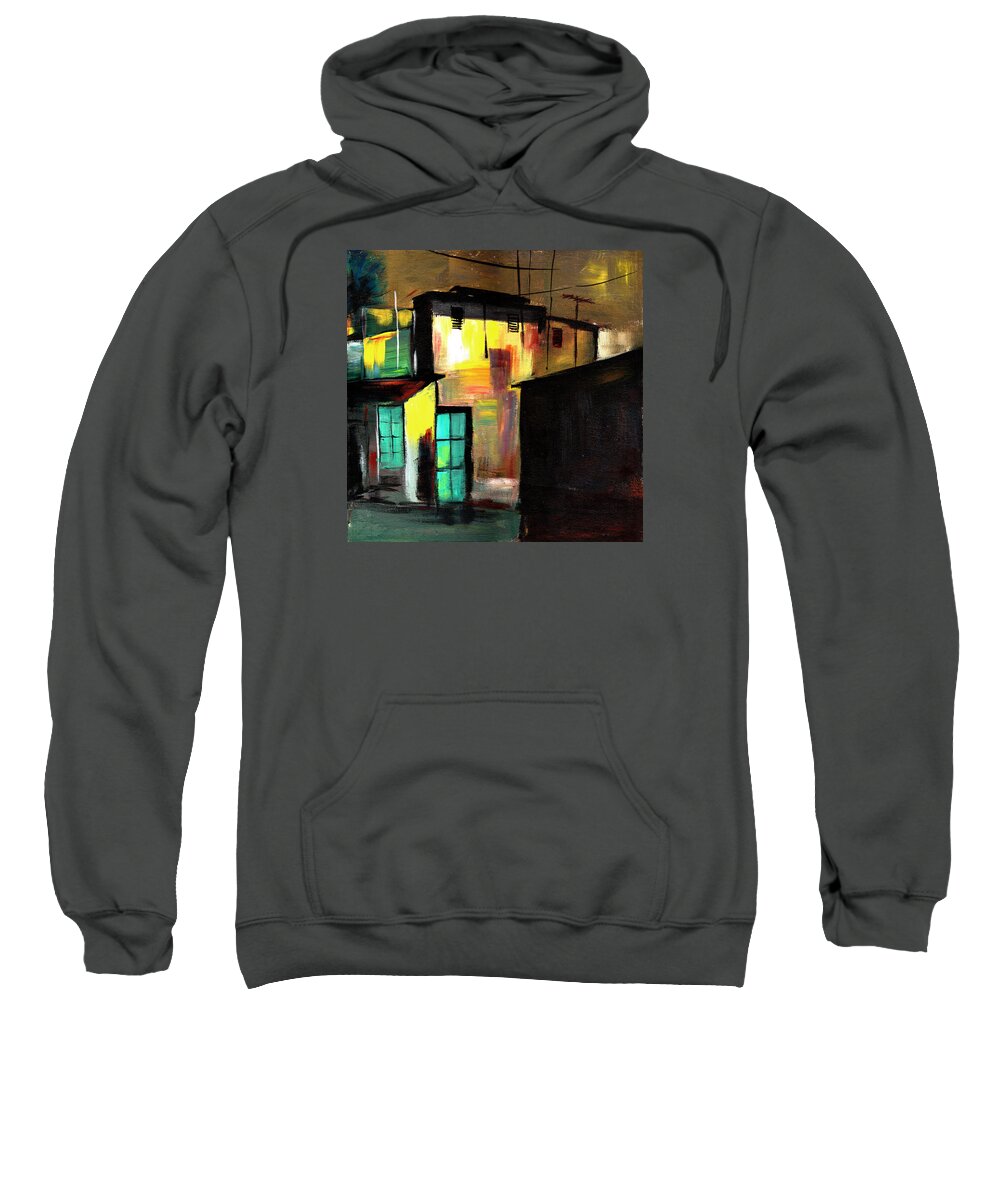Cityscape Sweatshirt featuring the painting Nook by Anil Nene