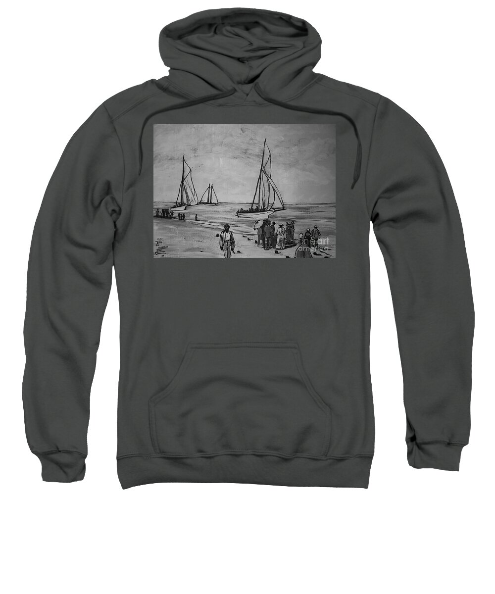 Inkwell Beach Sweatshirt featuring the painting Northside Beach by Tyrone Hart