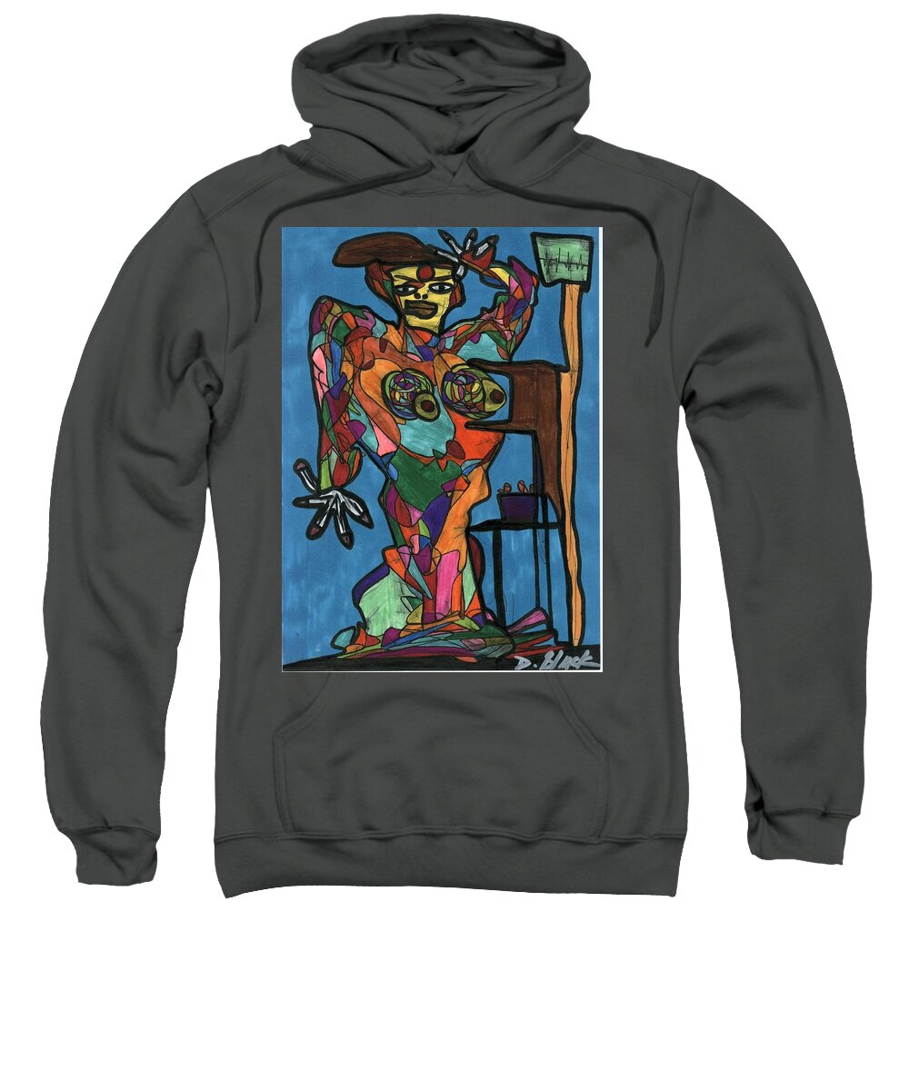 Multicultural Nfprsa Product Review Reviews Marco Social Media Technology Websites \\\\in-d�lj\\\\ Darrell Black Definism Artwork Sweatshirt featuring the drawing Nothing to fear by Darrell Black