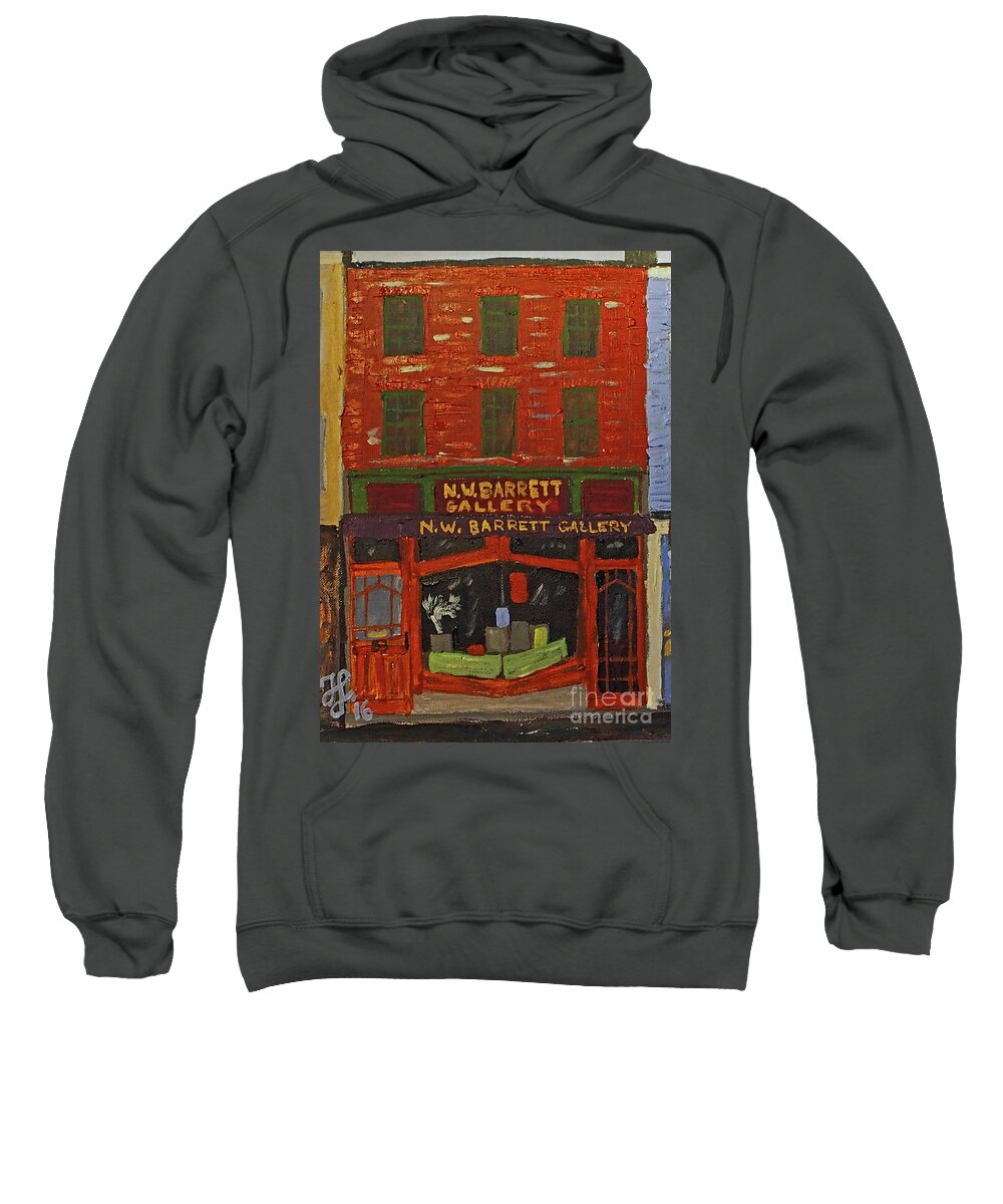 #shopfront #portsmouthnh Sweatshirt featuring the painting N.W.Barrett Gallery by Francois Lamothe