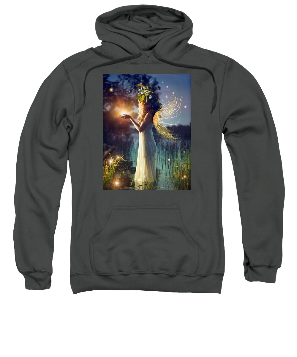 Nymph Of August Sweatshirt featuring the digital art Nymph of August by Lilia S