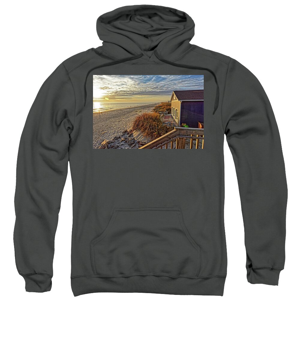 Oak Island Sweatshirt featuring the photograph Oak Island Beach by Don Margulis