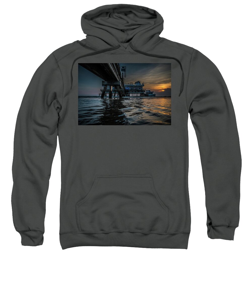 Sunrise Sweatshirt featuring the photograph Ocean View Pier Summer Sunrise 18 by Larkin's Balcony Photography