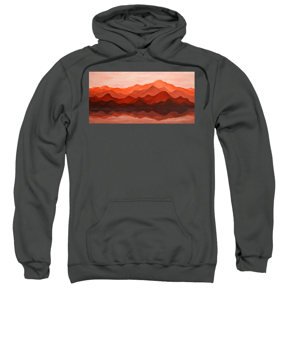 Mountains Sweatshirt featuring the painting Ode To Silence by Iryna Goodall