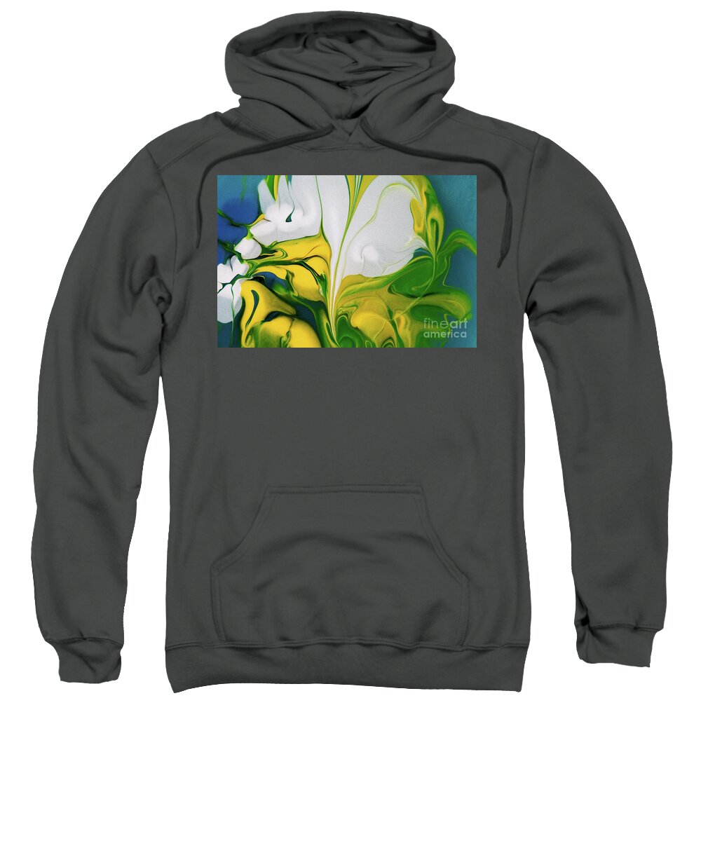 Abstract Sweatshirt featuring the painting Oeil de la fleur by Patti Schulze
