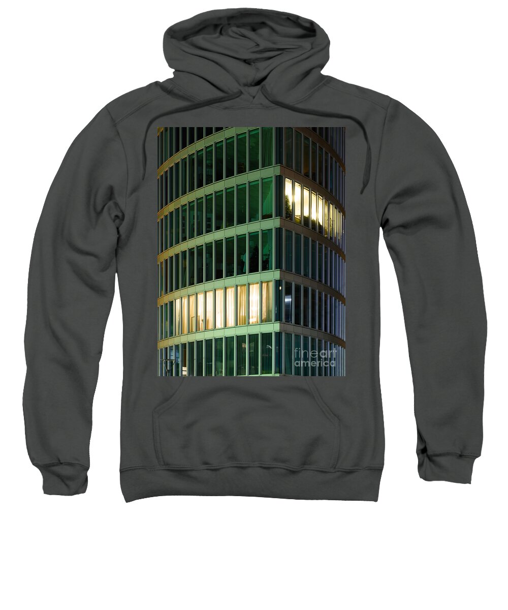 Office Sweatshirt featuring the photograph Office building at night by Colin Rayner