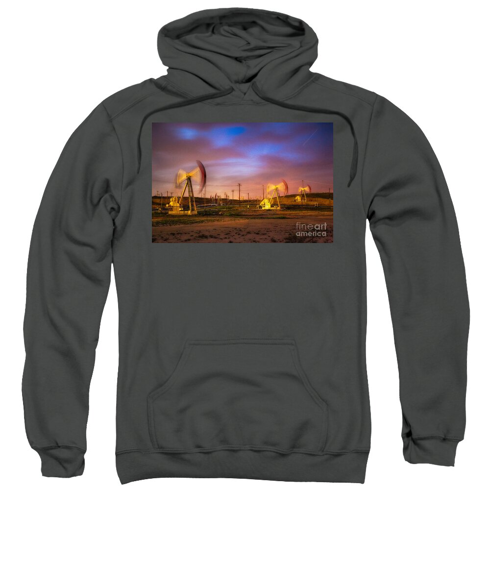 Oil Rig Sweatshirt featuring the photograph Oil Rigs 2 by Anthony Michael Bonafede