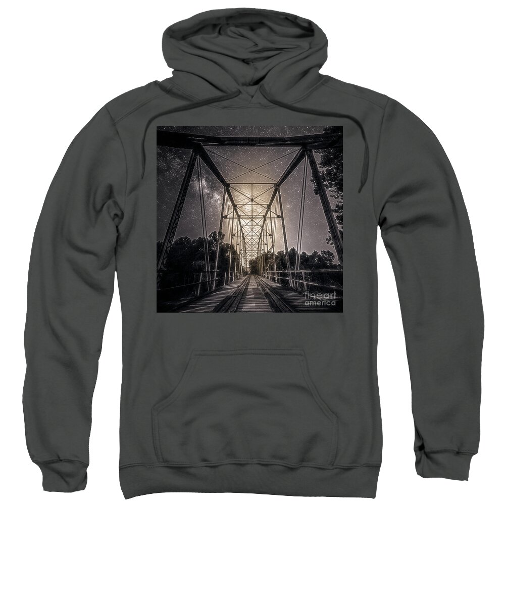 Old Bridge Sweatshirt featuring the photograph Old Bridge in the Moonlight by Peggy Franz
